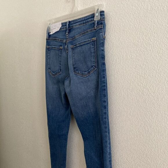 JUST BLACK DENIM Women’s Jeans with Diagonal Frayed Hem Size 28 NWT. Made in USA - Picture 7 of 8